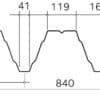 Steeldeck 153mm doorsnede met afmetingen